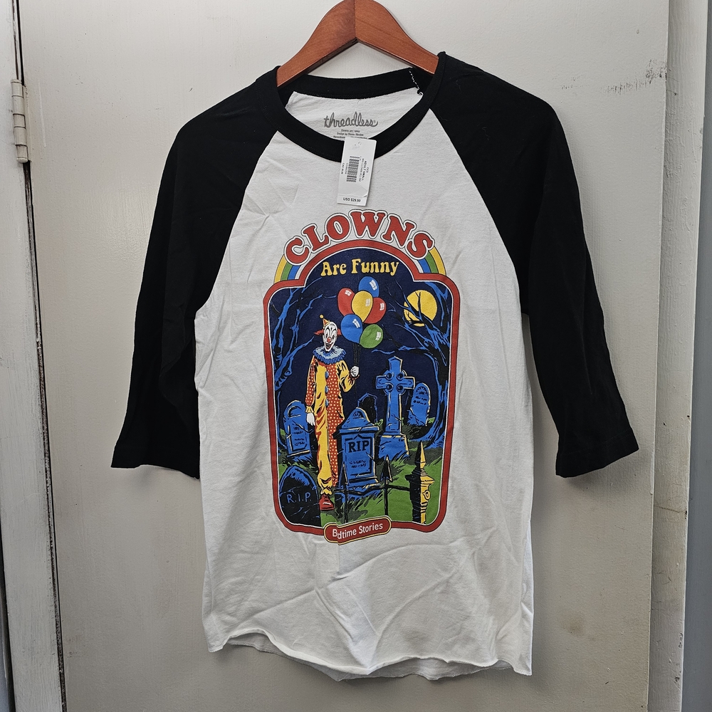 Threadless Black and White Long Sleeve Tees Casual Collection